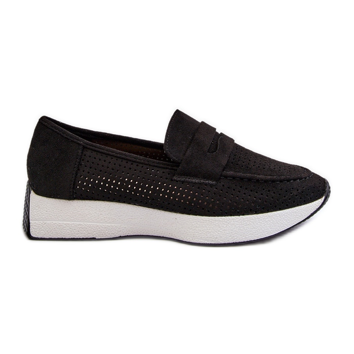 Mocassins femininos na plataforma Eco Suede Preto Inesqua