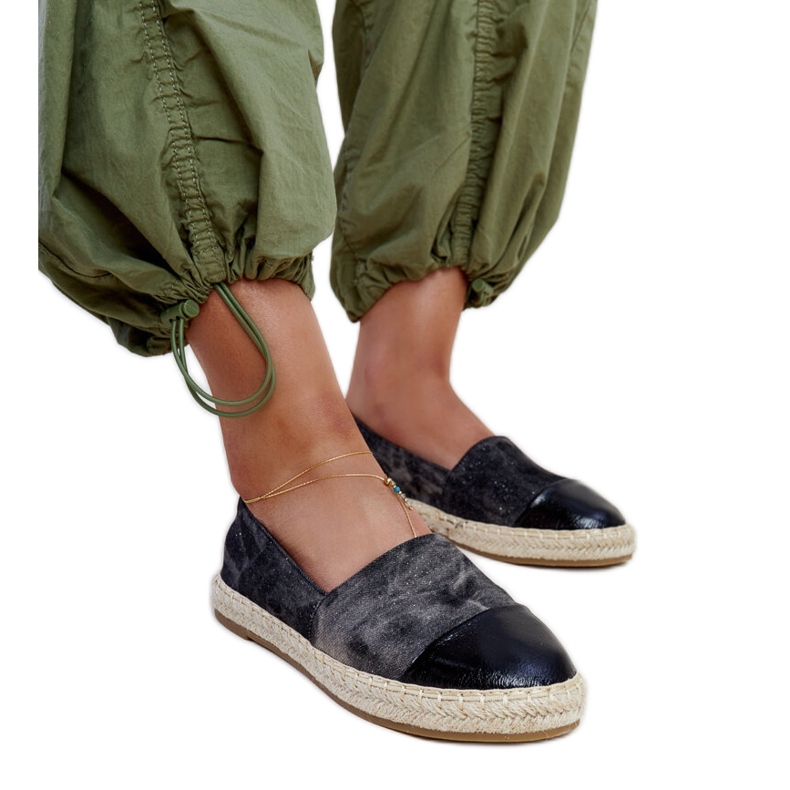 Alpercatas Surana pretas brilhantes preto