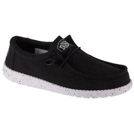 Hey Dude Ei cara Wally Slub Canvas W 40009-001 sapatos preto