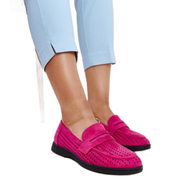 Mocassins de camurça rosa escuro da Vinceza Mocassins de camurça rosa escuro da Vinceza