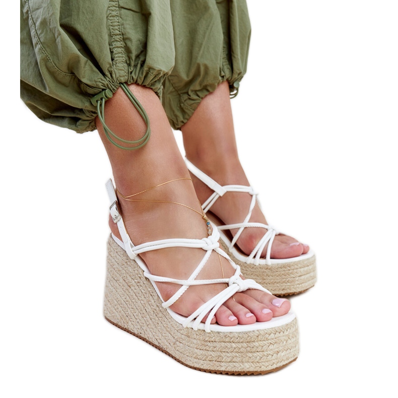 Sandálias de cunha brancas Mara branco