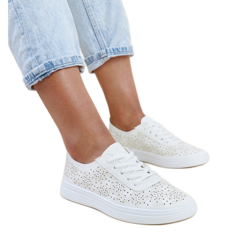 Tênis branco de couro ecológico Whitley