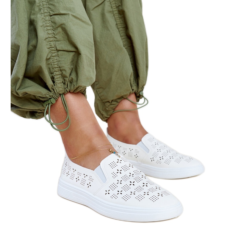 Tênis Hilal branco slip-on