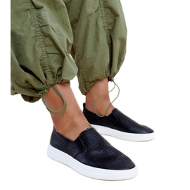 Tênis Dafina slip-on preto com aberturas