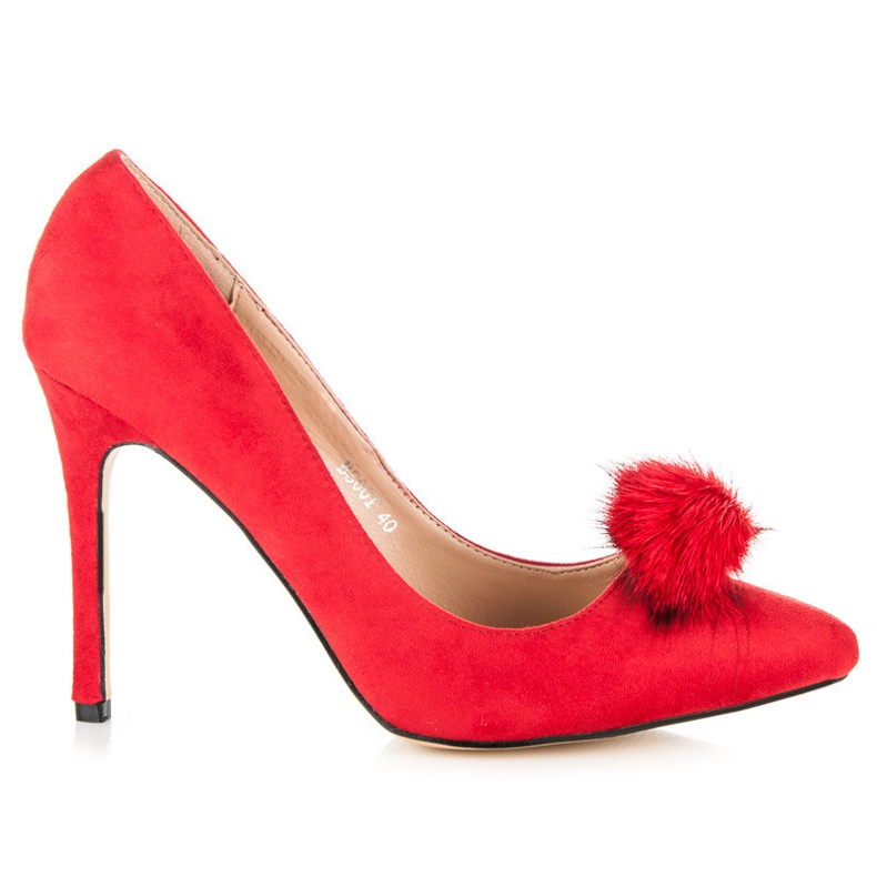 Coco Perla Bombas com pompom vermelho Coco Perla Bombas com pompom vermelho
