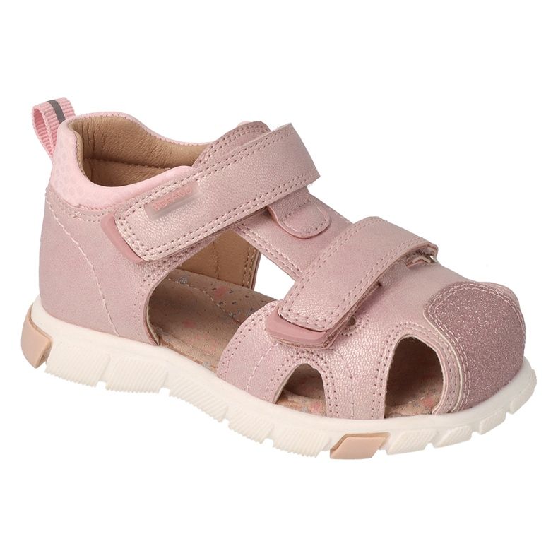 Sandálias de velcro de meninas befado 170p081 rosa