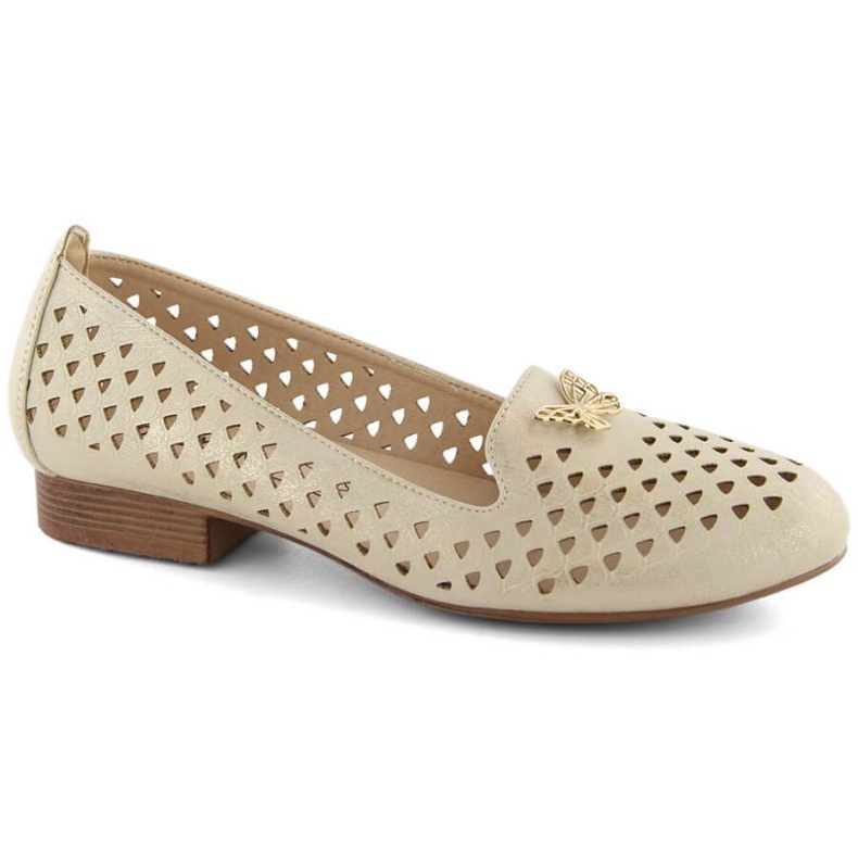 M.Daszyński W SAN35 sapatos dourados com aberturas