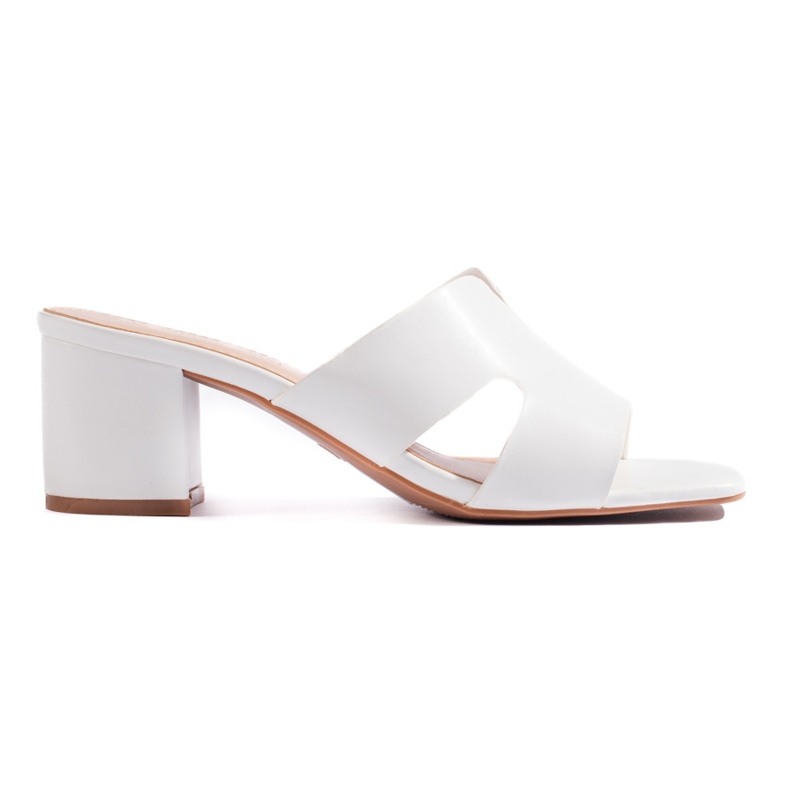 Chinelos de salto alto femininos brancos