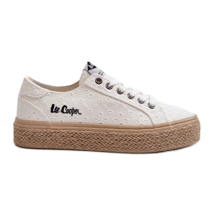 Tênis feminino de renda com trança Lee Cooper LCW-24-44-2425 branco