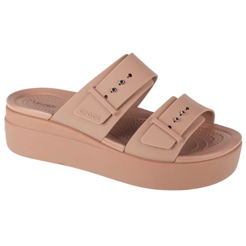 Chinelos Crocs Brooklyn Low Wedge 207431-2Q9 bege