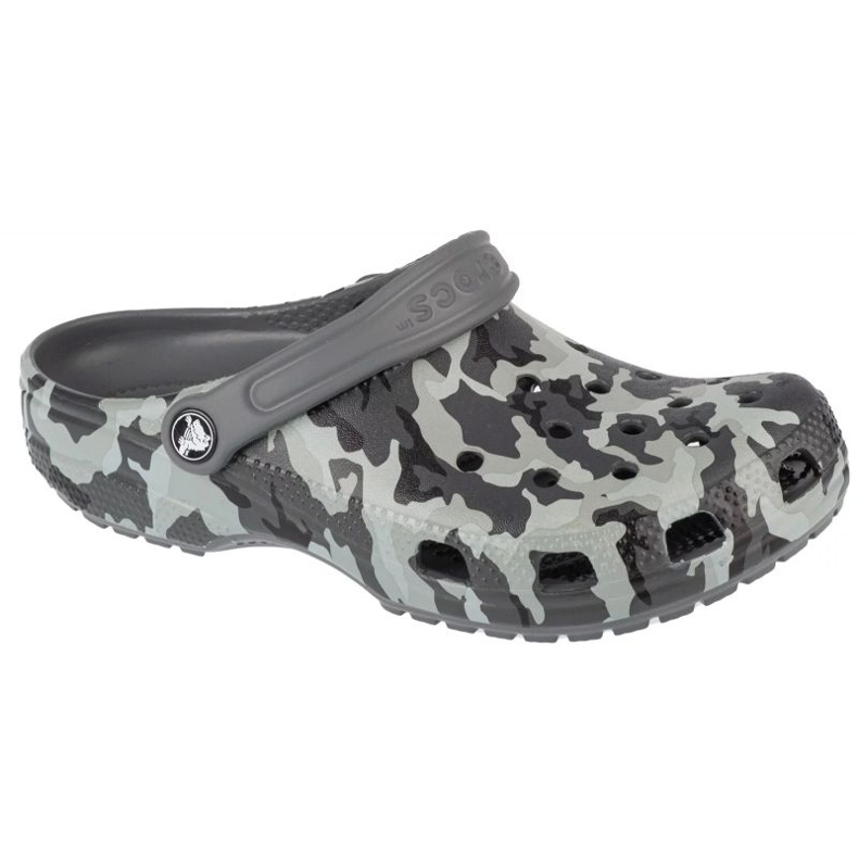 Chinelos Crocs Classic Spray Camo Kids Clog 207594-097 cinza