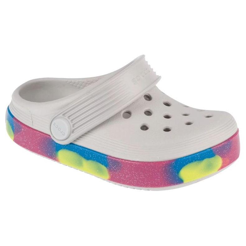 Chinelos Crocs Off Court Glitter Band Clog T 209717-1FS branco