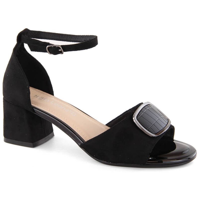 Sergio Leone W SK444A sandálias de salto alto em camurça, pretas preto