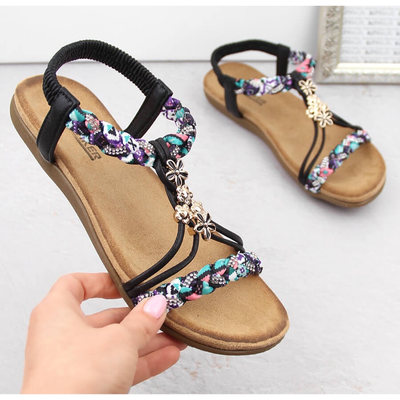 Sandálias femininas confortáveis, pretas Artiker 54C1331 preto