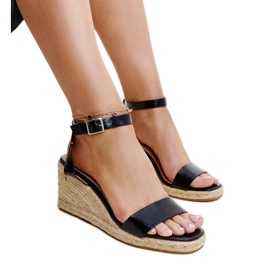 Sandálias de cunha pretas Zuhura preto