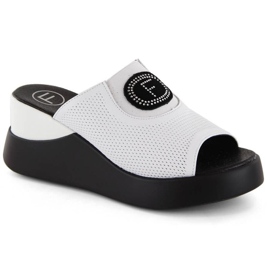Filippo W PAW532B mules de couro com aberturas em cunha, branco