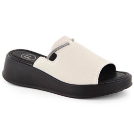 Mules de cunha de couro Filippo W PAW538B bege