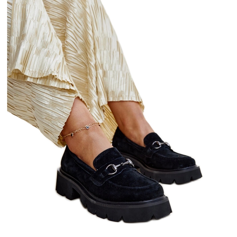 Mocassins de couro preto Vinceza