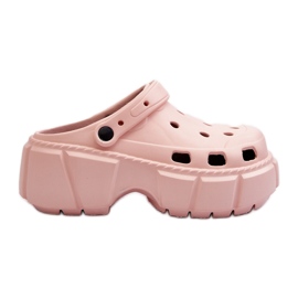 Chinelos femininos de espuma com sola enorme, rosa Witima
