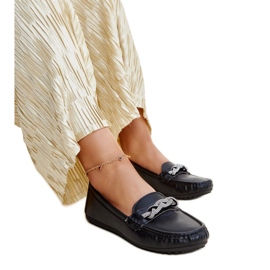 Mocassins pretos decorados com strass Adiba