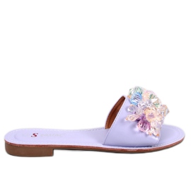 Chinelos Estrada Roxo com pedras coloridas tolet