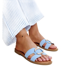 Chinelos com fivela Isana azuis azul