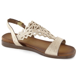 Sandálias rasas femininas com aberturas douradas Sergio Leone SK070H dourado