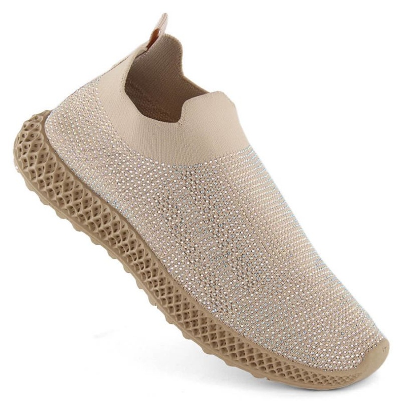S.Barski Calçado desportivo slip-on com strass D&amp;A OLI257A, bege