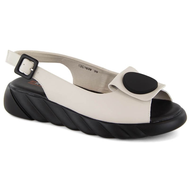 Sandálias confortáveis ​​de couro na plataforma Artiker W HBH74B, bege