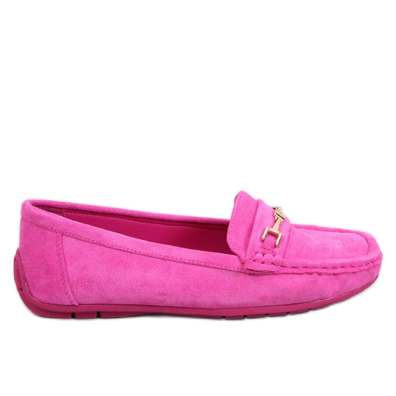 Mocassins femininos de camurça Sourd Fuchsia rosa