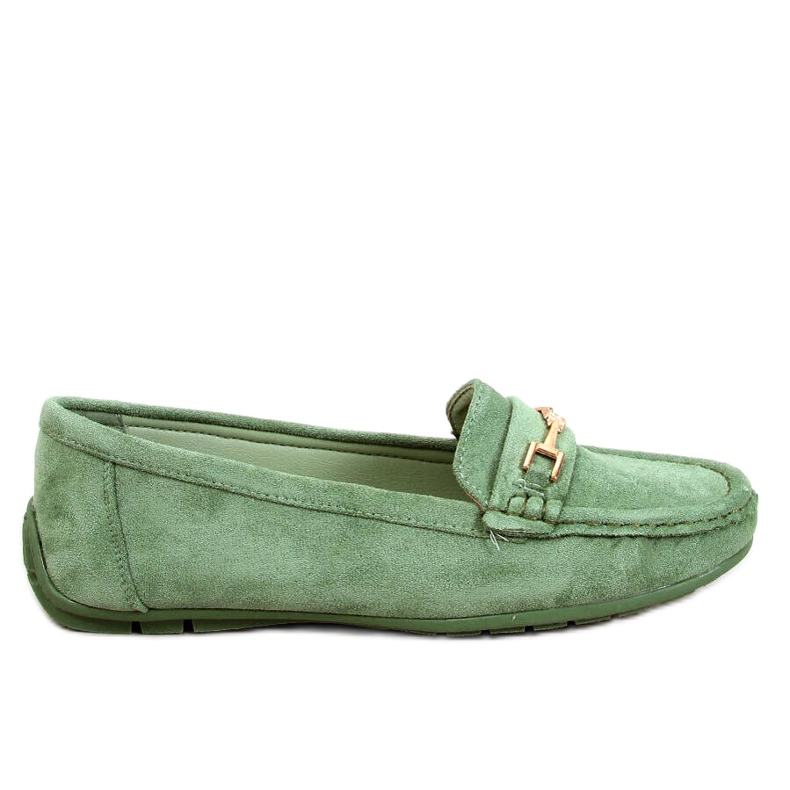 Mocassins femininos de camurça Sourd L.GREEN verde