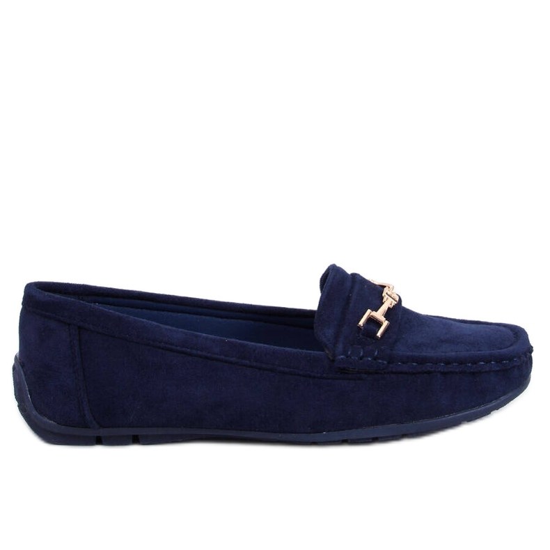 Mocassins femininos de camurça Sourd Navy azul