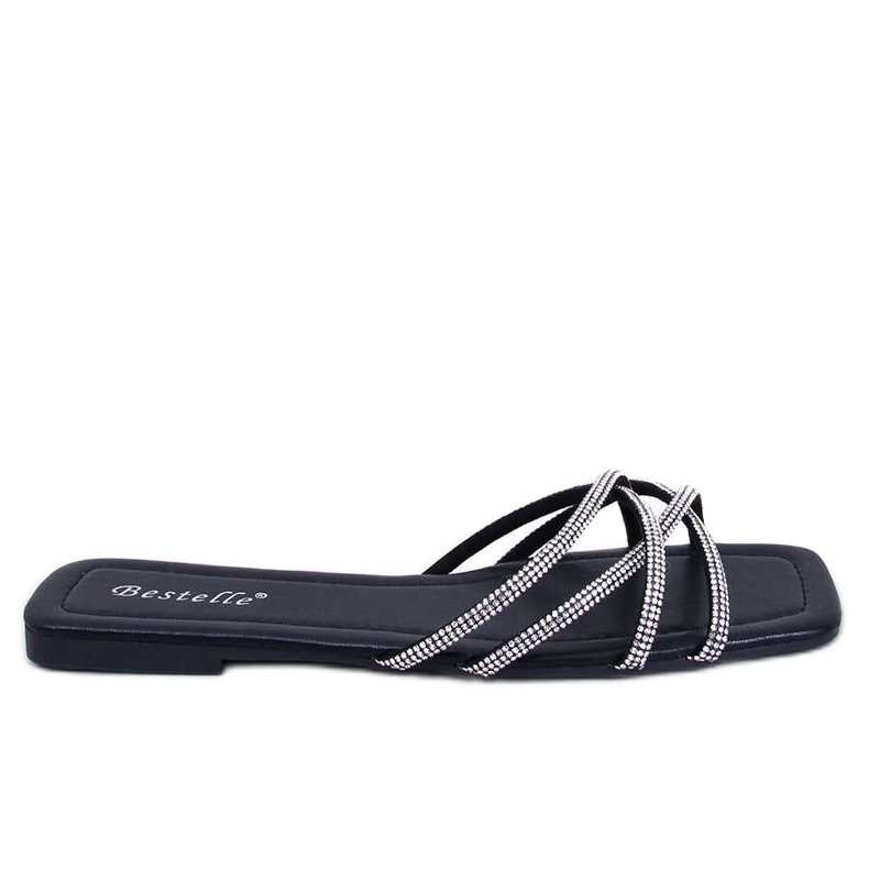 Sliders de strass Rexha Black preto