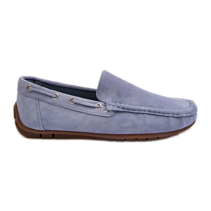 Mocassins Slip-On Masculino em Camurça Azul Rayan