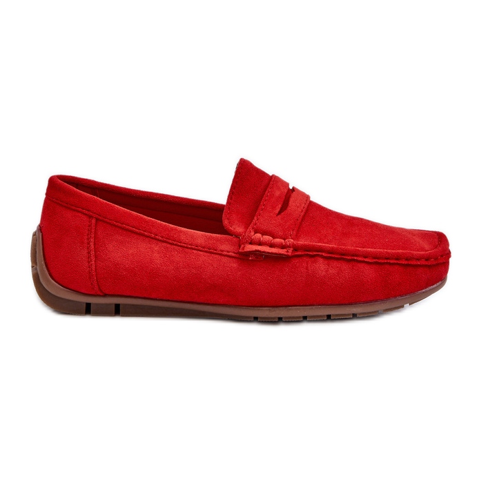 Mocassins masculinos de camurça vermelha Wesley vermelho
