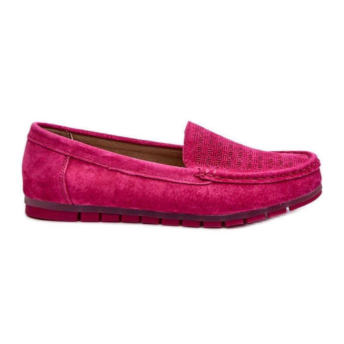 Mocassins femininos de camurça fúcsia S.Barski LR755 rosa