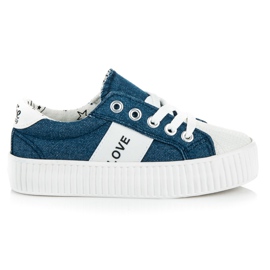 Kylie Tênis Infantis Love &amp; Peace azul