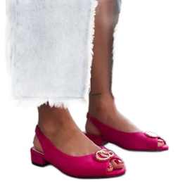 Sandálias com palmilha de couro Warda rosa