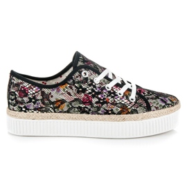 Kylie Alpargatas de renda com flores multicolorido