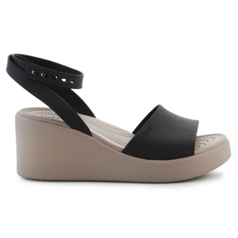 Sandálias Crocs Brooklyn com tira no tornozelo e cunha 209406-07H preto