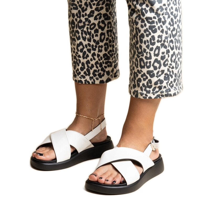 Sandálias plataforma Burnet brancas branco