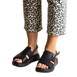 Sandálias pretas com parte superior perfurada Imogne preto