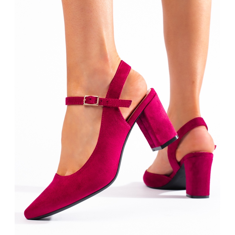 Sapatos femininos de camurça rosa Sergio Leone