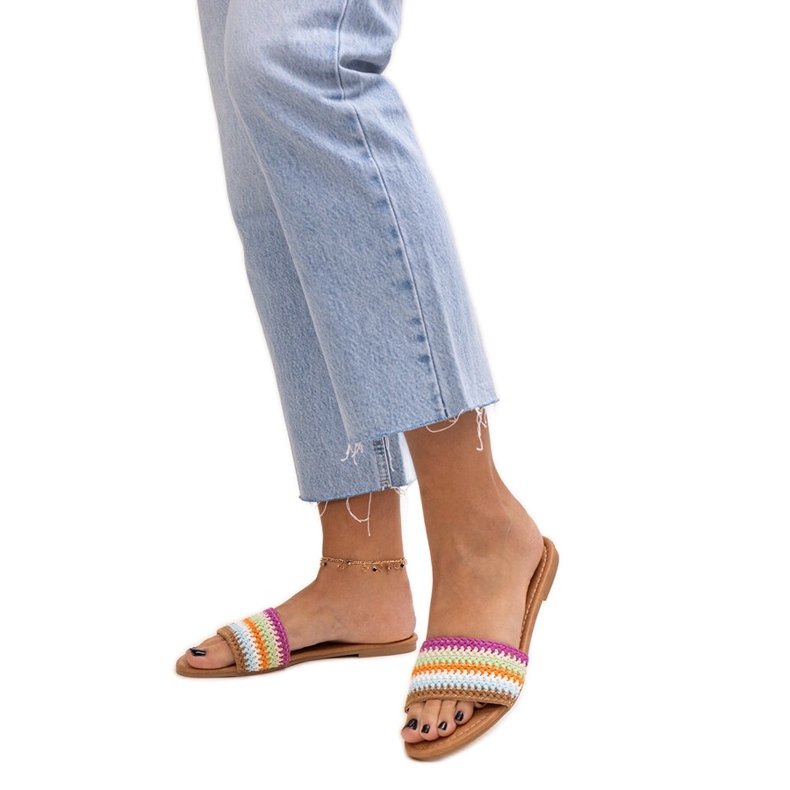 Slides Marika bordados multicoloridos