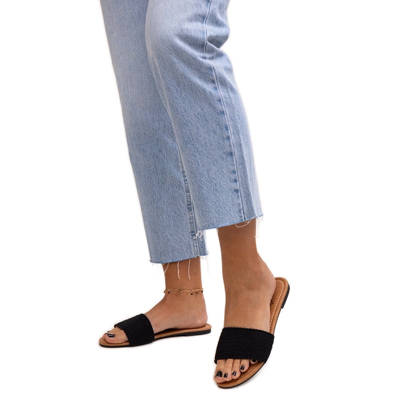 Slides Marika pretos bordados