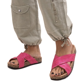Chinelos com sola de cortiça Ribera brilhante rosa