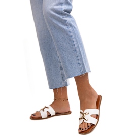 Chinelos brancos com fivela Razanna
