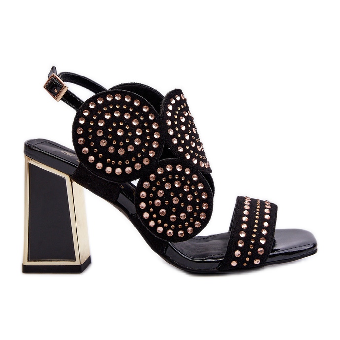 S.Barski Sandálias de Salto Alto Decoradas D&amp;A CR026 Pretas preto