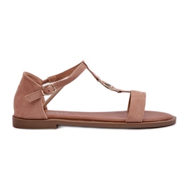 Sandálias Rasteiras Femininas com Decoração Dourada Vinceza 17321 Bege Sandálias Rasteiras Femininas com Decoração Dourada Vinceza 17321 Bege