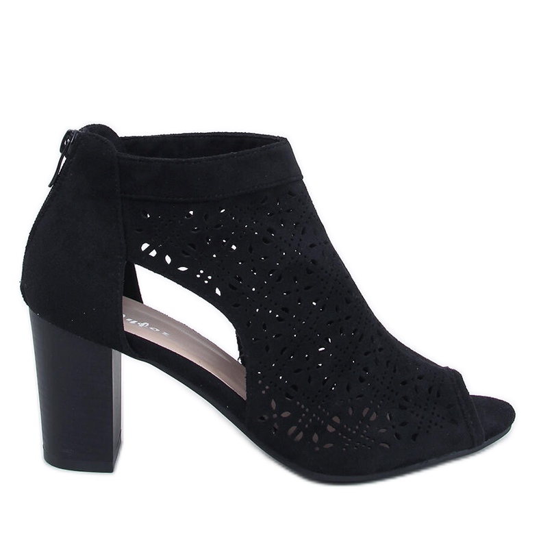 Botins abertos com bico aberto, Pierre Black preto